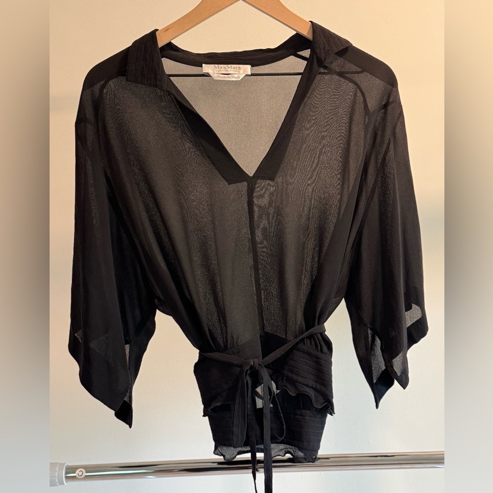 MaxMara Vintage Sheer Black Top